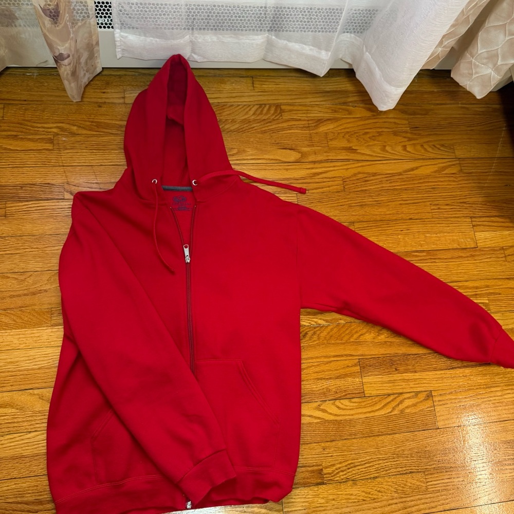 Fruit of the Loom Red Zip-Up Men's Sweater
